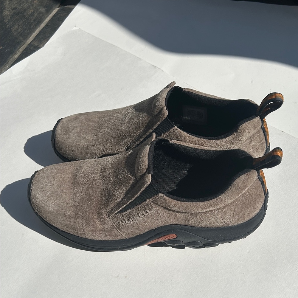 Merrell Taupe Suede Slip-On Loafers - Picture 2 of 6